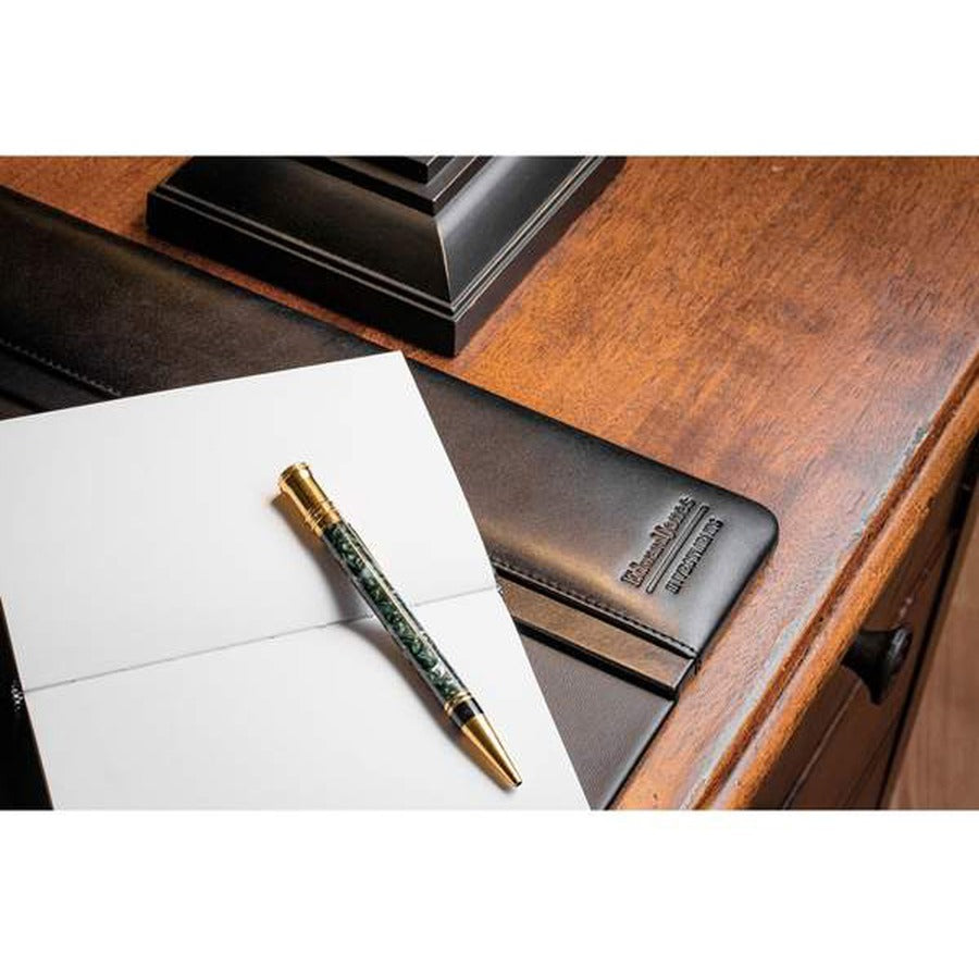 Dacasso Leather Side-Rail Desk Pad - Rectangular - 38" Width x 24" Depth - Felt Black Backing - Top Grain Leather - Black