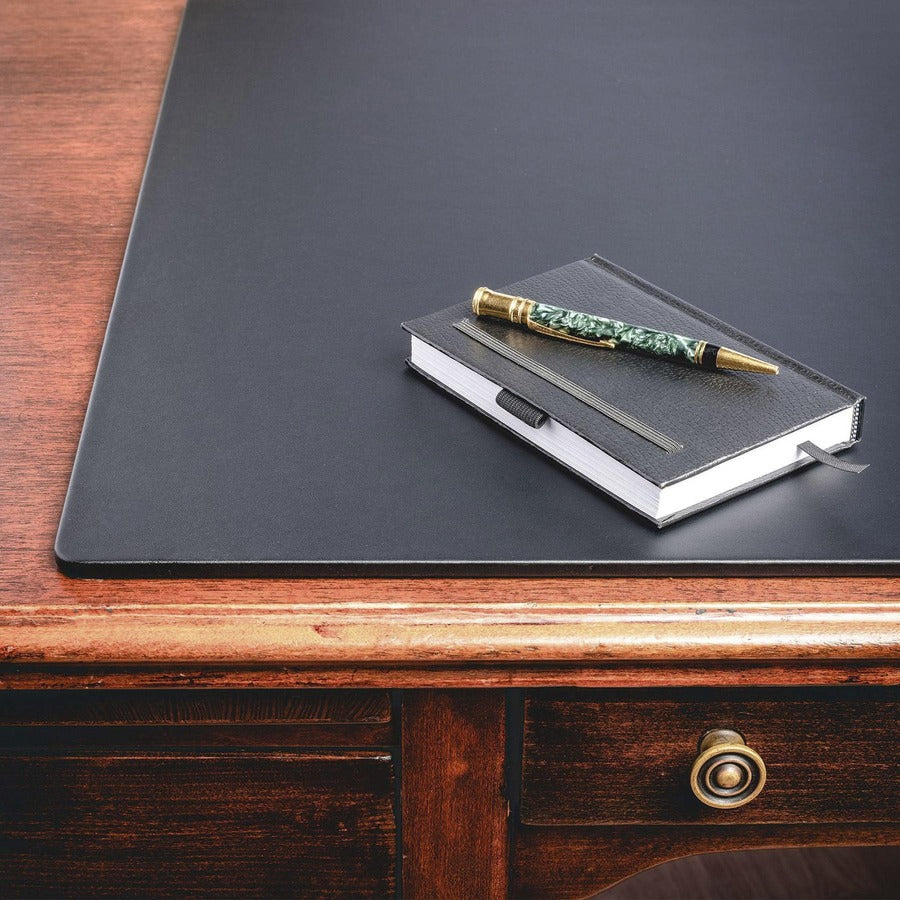 Dacasso Leatherette Desk Mat - Rectangular - 24" Width x 19" Depth - Felt Backing - Leatherette - Black