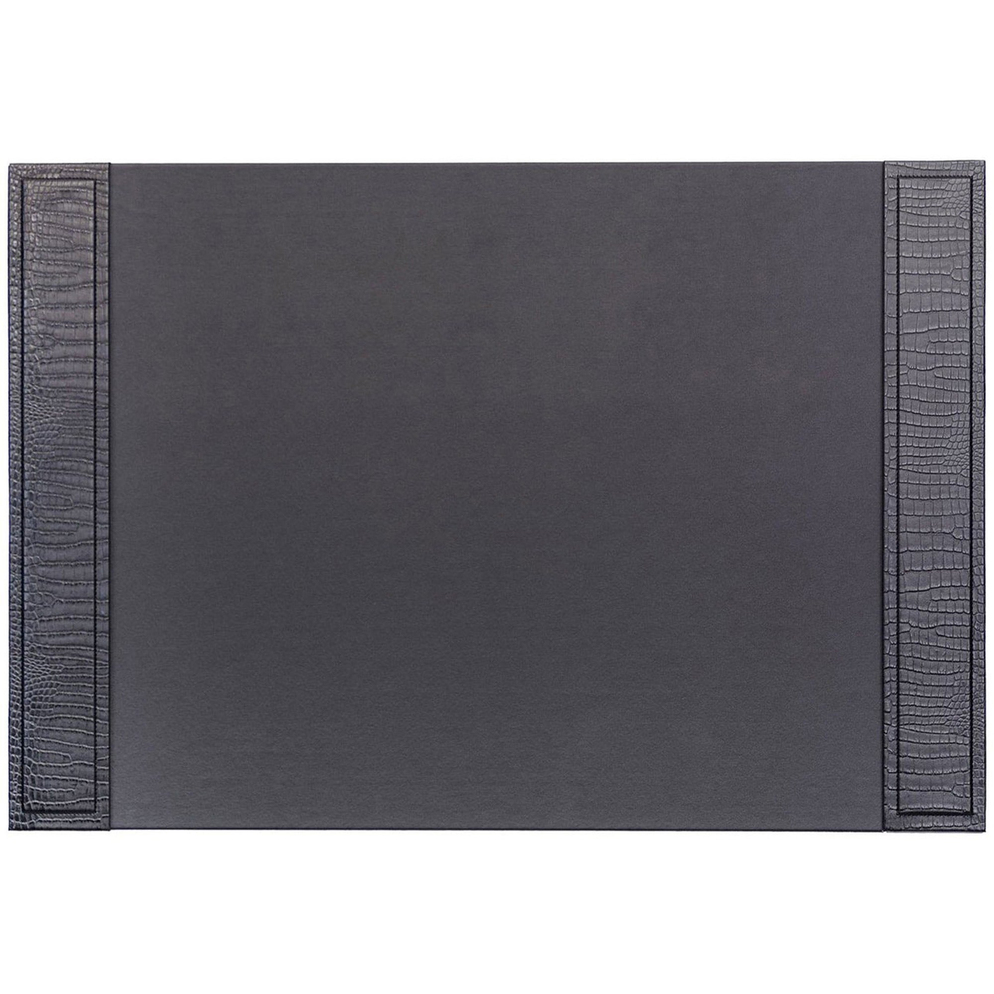Dacasso Desk Pad - Rectangular - 25.5" Width x 17.25000" Depth - Felt Black Backing - Top Grain Leather - Black
