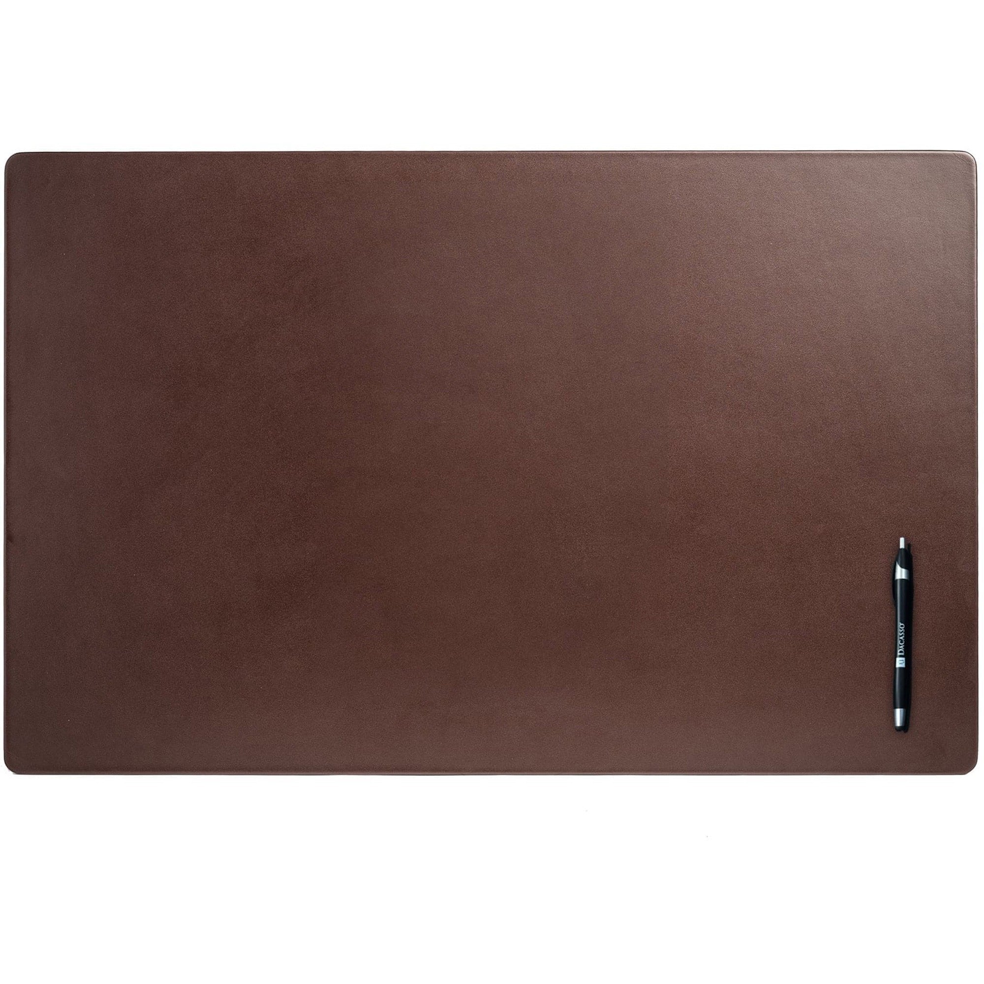 Dacasso Leather Desk Mat - Rectangular - 30" Width x 19" Depth - Felt Backing - Leather - Chocolate Brown