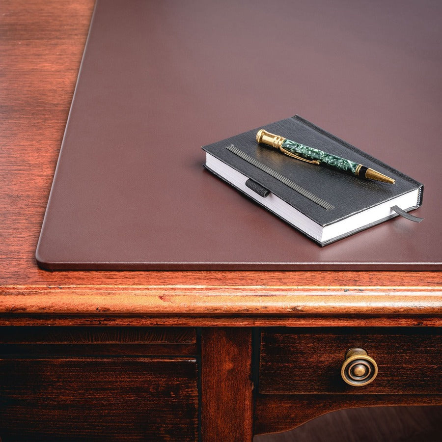 Dacasso Leather Desk Mat - Rectangular - 30" Width x 19" Depth - Felt Backing - Leather - Chocolate Brown
