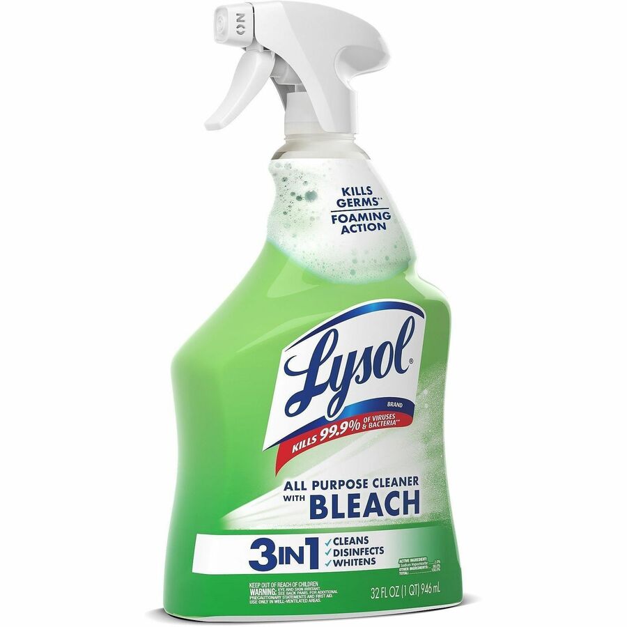Lysol Multi-Purpose Cleaner with Bleach - For Multipurpose - 32 fl oz (1 quart) - Recommended For: Stain Remover, Soap Scum Remover - Kill Germs, Disinfectant, Anti-bacterial - White - 1 Each