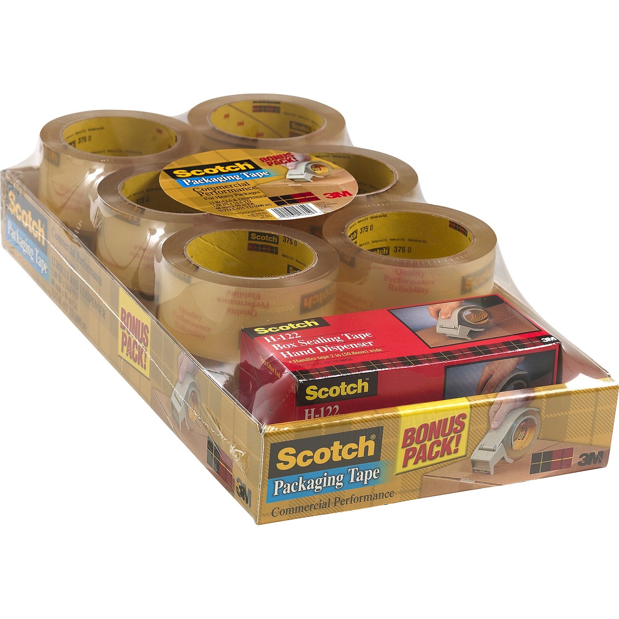 54.60 yd Length x 1.88" Width x 3.1 mil Thickness - 3" Core - Clear - Synthetic Rubber Resin - Dispenser Included - For Sealing, Splicing, Packing - 12 / Pack