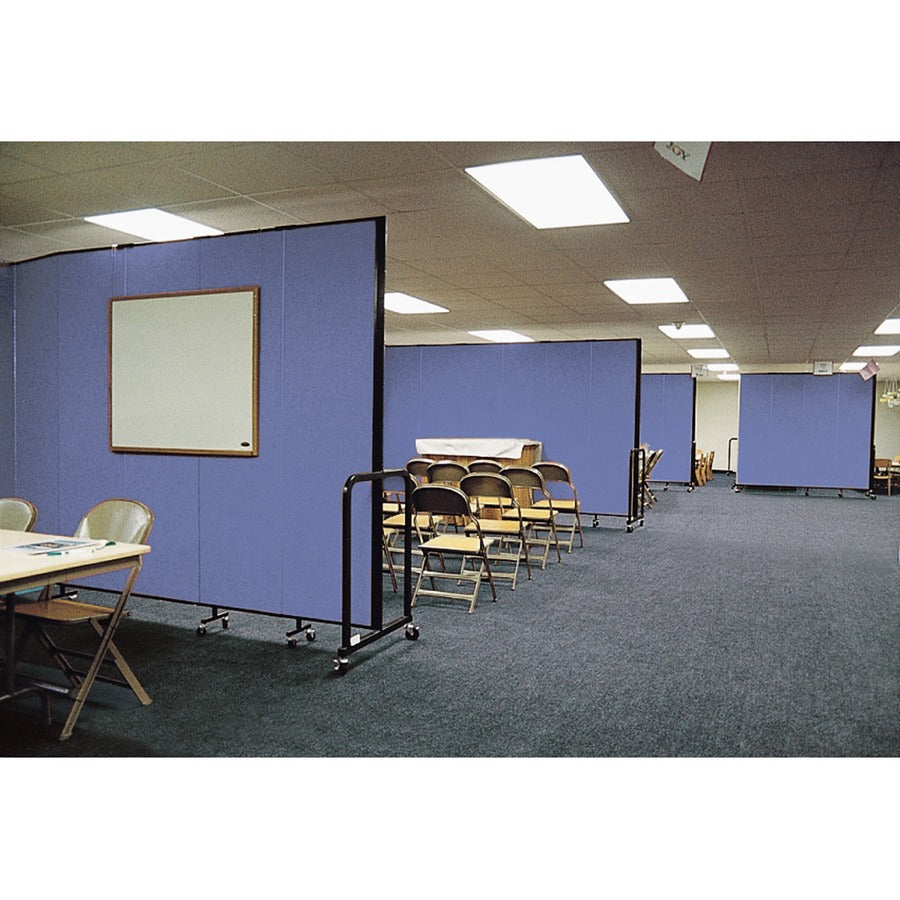 Screenflex Portable Room Dividers - 72" Height x 20.4 ft Length - Black Metal Frame - Polyester - Stone - 1 Each