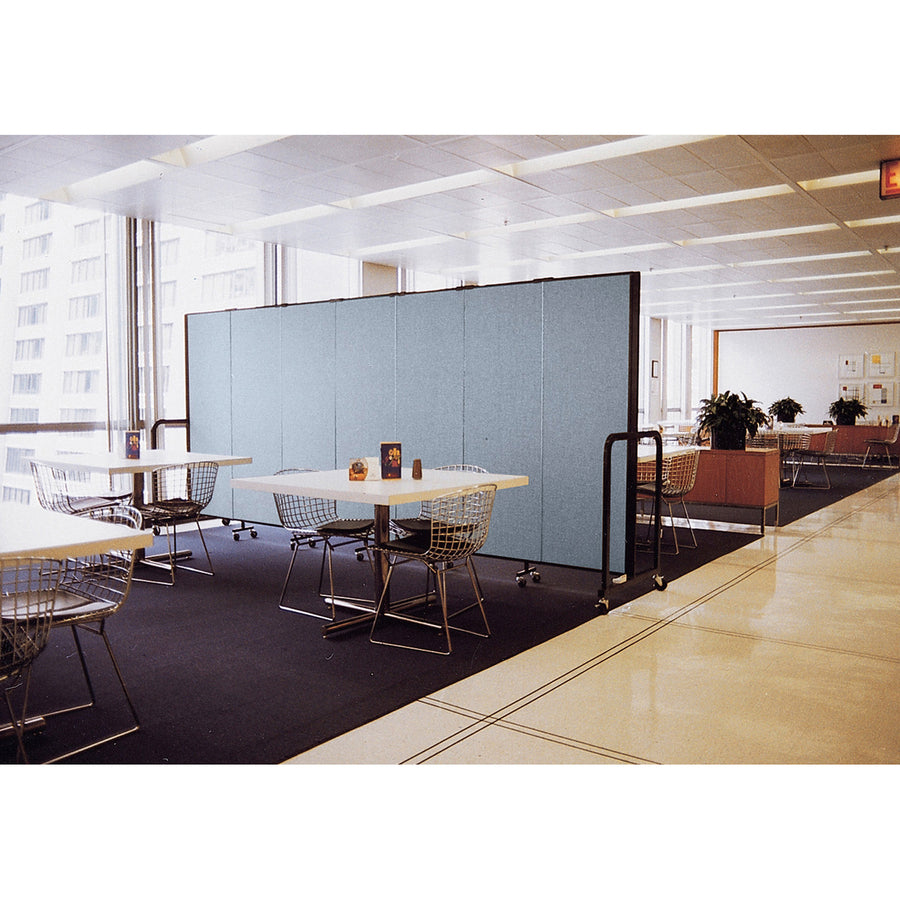 Screenflex Portable Room Dividers - 72" Height x 24.1 ft Length - Black Metal Frame - Polyester - Stone - 1 Each