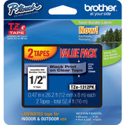 1/2" Width - Black, Clear - Laminated - Water Resistant - Grease Resistant, Grime Resistant, Temperature Resistant - 2 / Pack