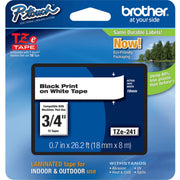 Brother TZe Flat Surface Laminated Tape, 45/64" Width, White, PET/Polyester Film, Water, Grease, Grime, Abrasion, and Light Resistant, 1 Roll