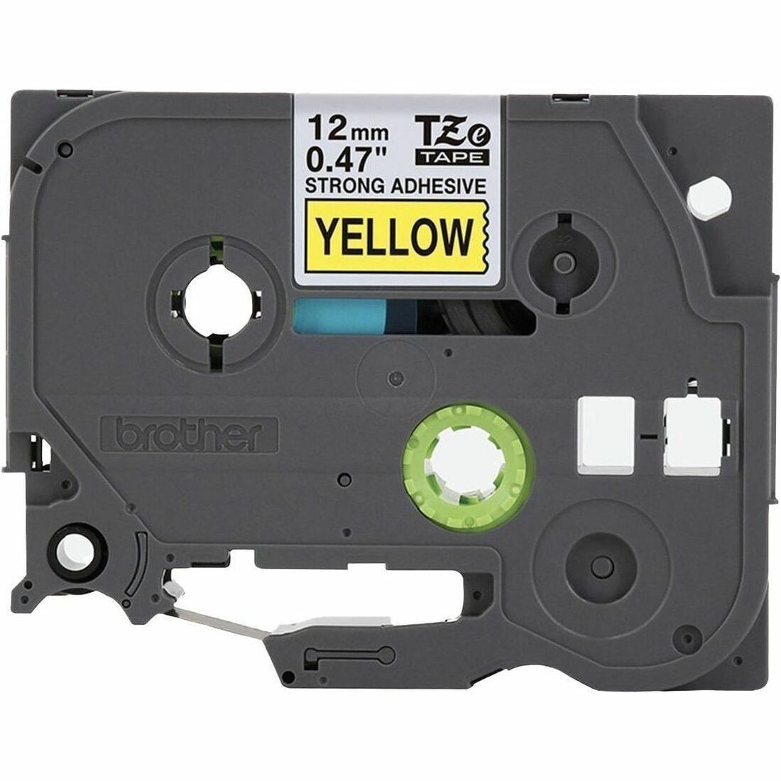 P-touch Industrial TZe Tape Cartridge - x 15/32" Width - Black, Yellow - Polyethylene - Laminated - Temperature Resistant, Abrasion Resistant, Chemical Resistant, Fade Resistant, Durable - 1 Each