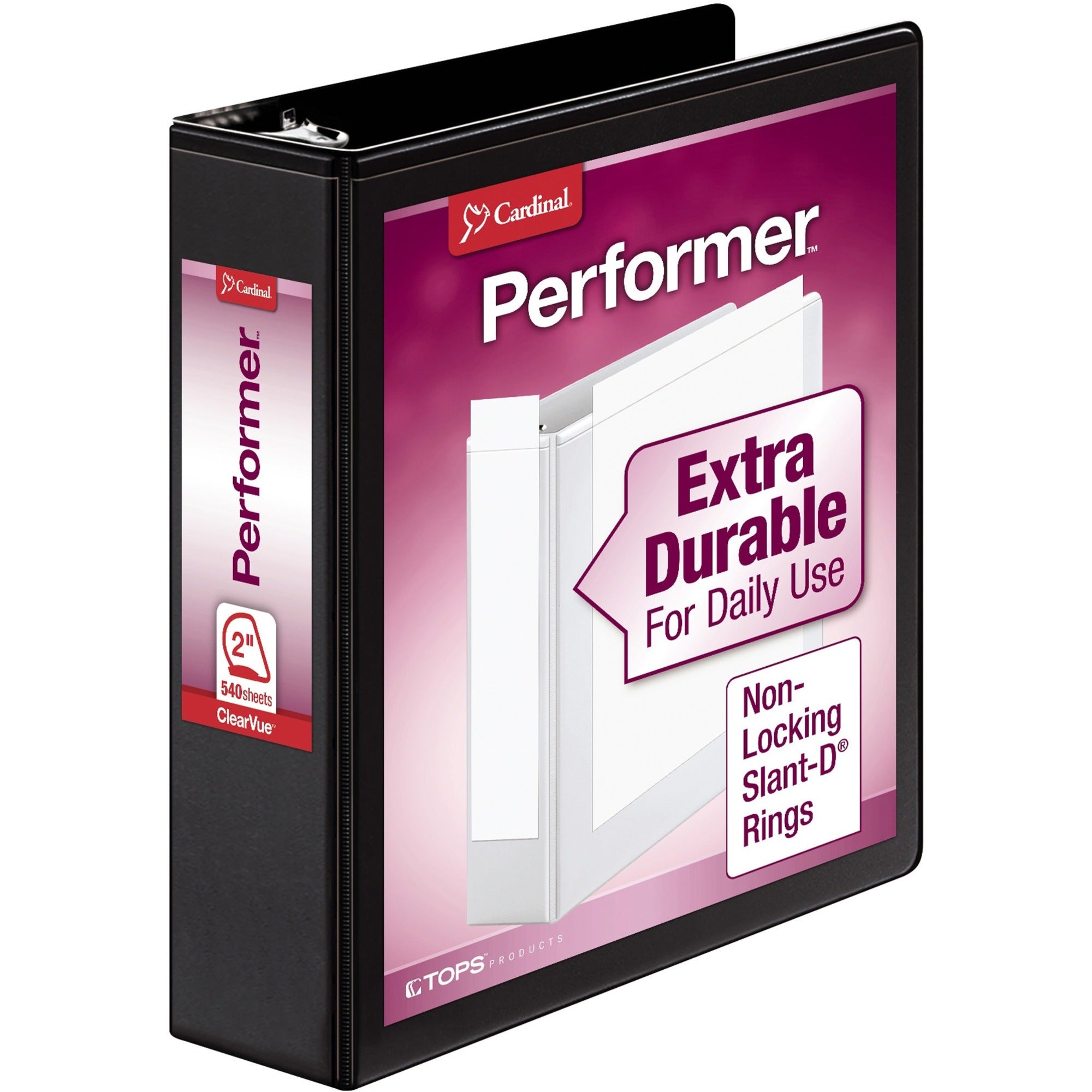 Cardinal&reg; Performer ClearVue Slant-D Ring Binder