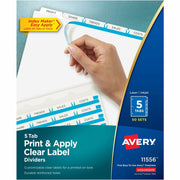 Avery&reg; Index Maker Index Divider - 250 x Divider(s) - Print-on Tab(s) - 5 - 5 Tab(s)/Set - 8.5" Divider Width x 11" Divider Length - 3 Hole Punched - White Paper Divider - White Paper Tab(s) - 50 / Box