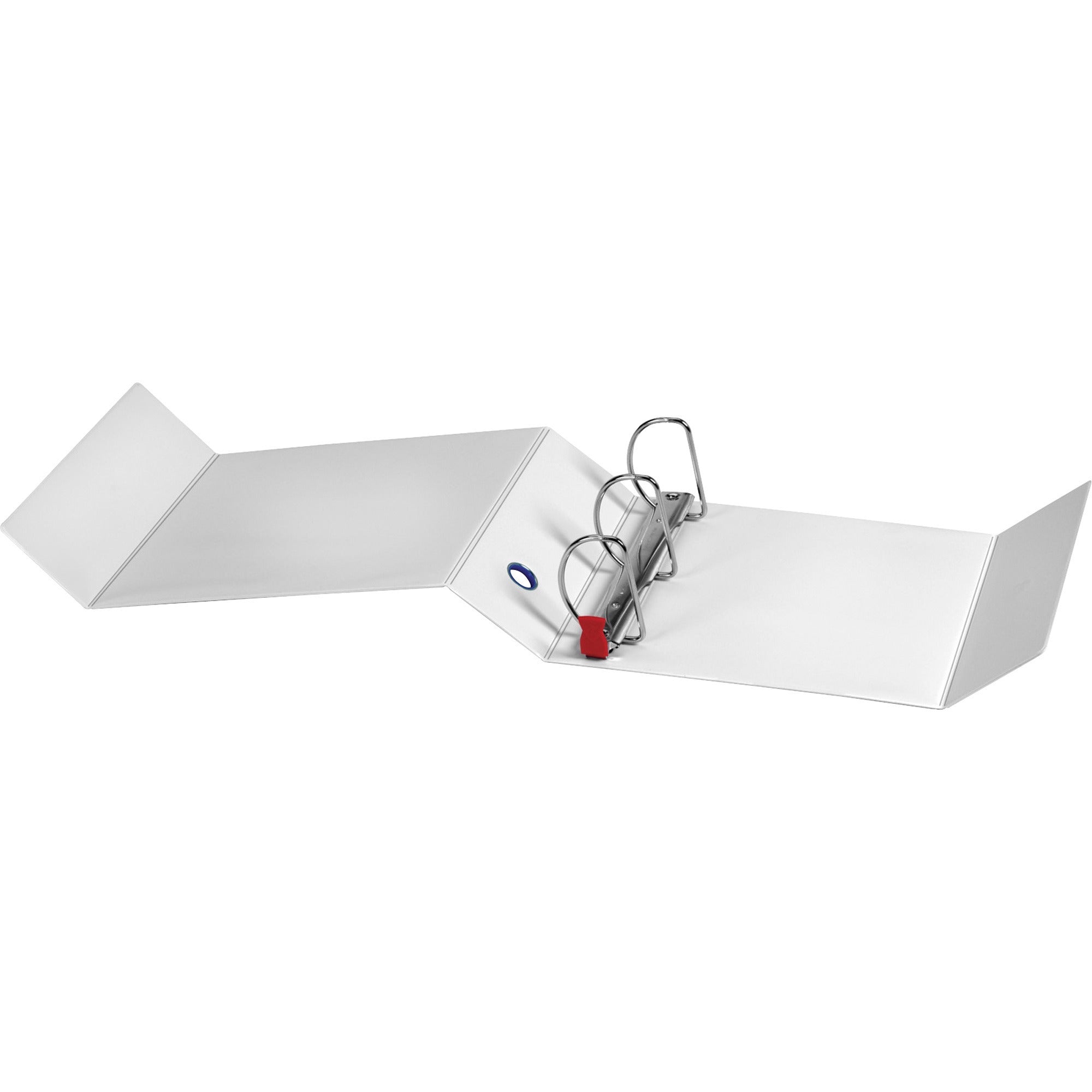 Cardinal FreeStand Easy Open Slant-D Ring Binder, 4" Capacity, 3 Rings, Letter Size, 8.5" x 11", 775 Sheet Capacity, White, Polypropylene, Magnetic Closure, Clear Overlay, PVC-free, 1 Each