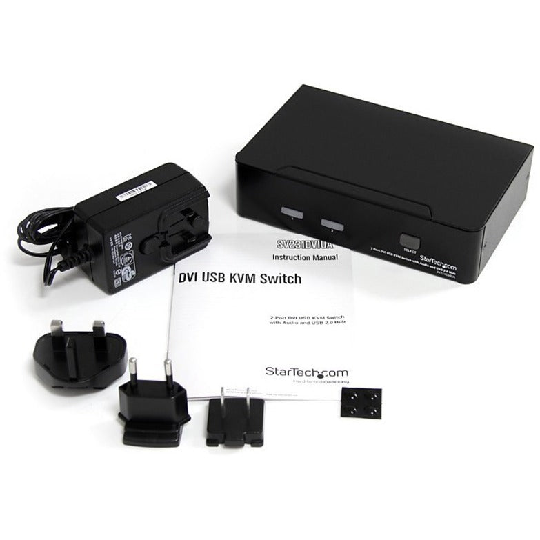StarTech.com 2 Port DVI USB KVM Switch with Audio and USB 2.0 Hub