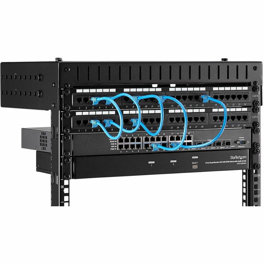 StarTech.com 8U Open Frame Wall Mount Equipment Rack - Adjustable Depth