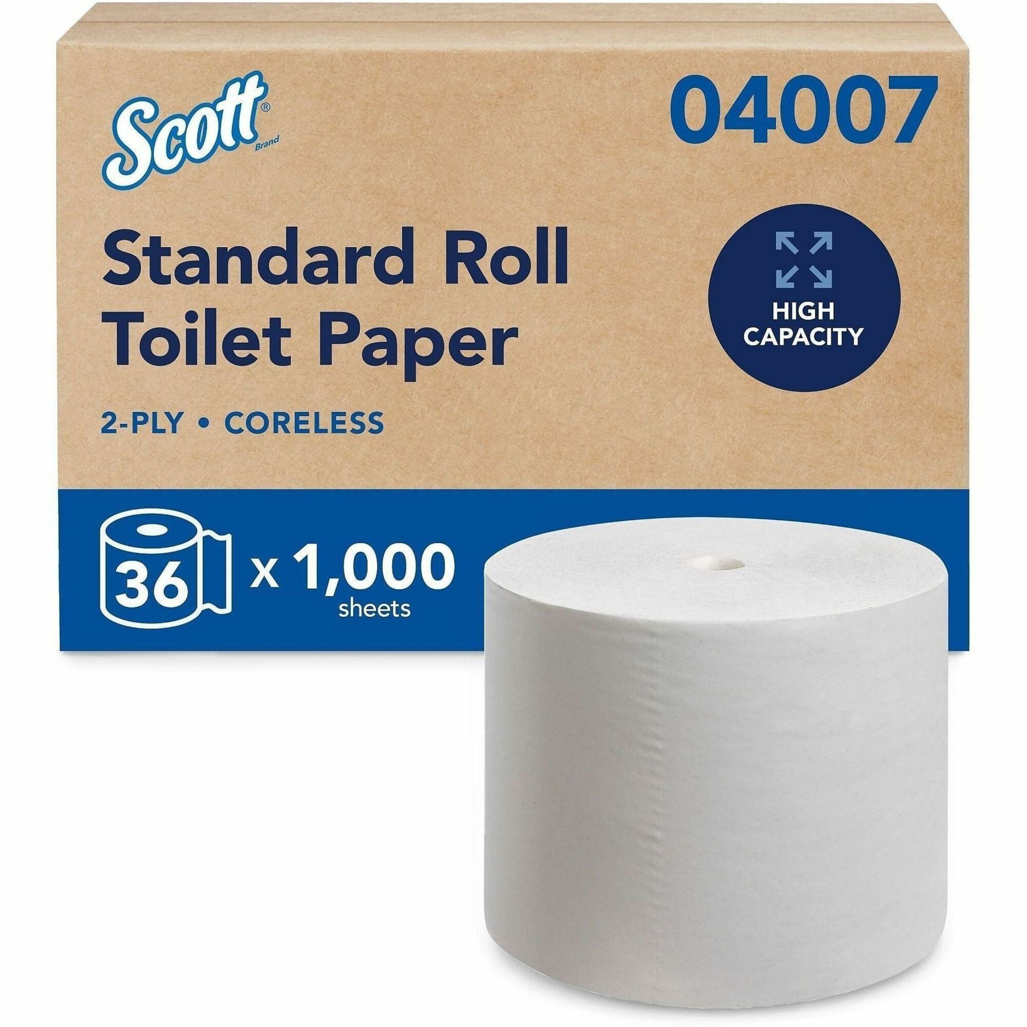 2 Ply - 4" Width x 3.70" Length - 1000 Sheets/Roll - White - 1 Carton