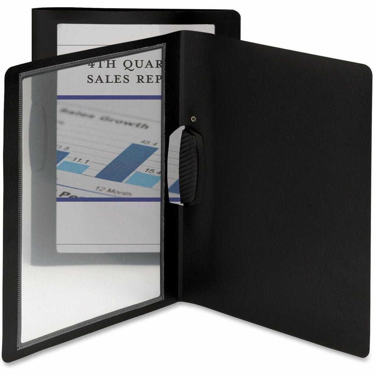 Smead Letter Report Cover - 8 1/2" x 11" - 30 Sheets Capacity - Polypropylene - Black - 5/Pack - 10 / Carton