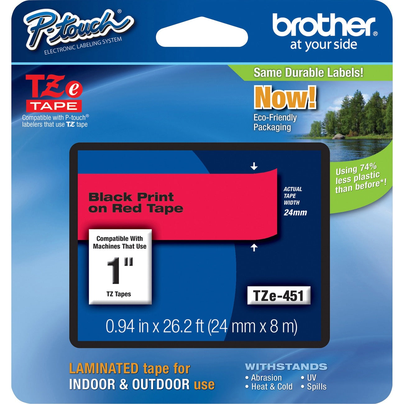 x 15/16" Width - Rectangle - Thermal Transfer - Black, Red - Water Resistant - Laminated - Chemical Resistant, Heat Resistant, Cold Resistant, Fade Resistant, Tearing Resistant - 1 Each