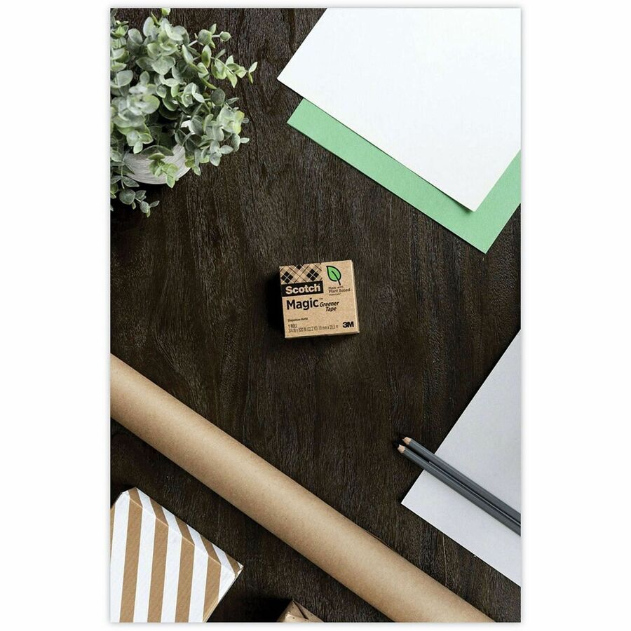 Scotch 3/4"W Magic Greener Tape - 25 yd Length x 0.75" Width - 1" Core - Matte - Clear - For Sealing, Packing - 16 / Pack