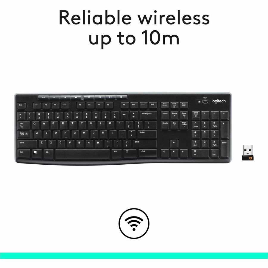 Wireless Connectivity - RF - 33 ft - 2.40 GHz - USB Interface - Computer - PC - AAA Battery Size Supported - Black