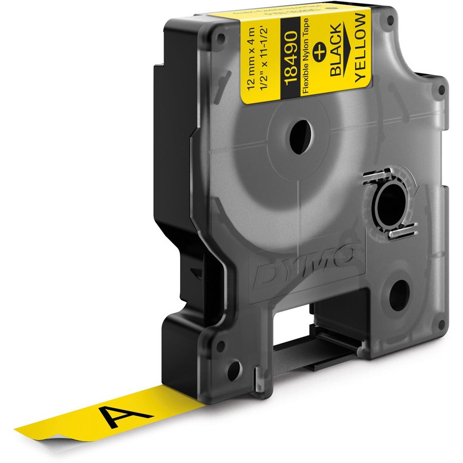 Dymo Rhino Flexible Nylon Labels - 1/2" Width - Direct Thermal - Yellow - Nylon - 1 Each