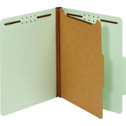 Pendaflex 2/5 Tab Cut Letter Recycled Classification Folders, 8.5" x 11", 2" Expansion, 4 Fasteners, 1 Divider, Pressboard, Gray/Green, 100% Recycled, 10/Box