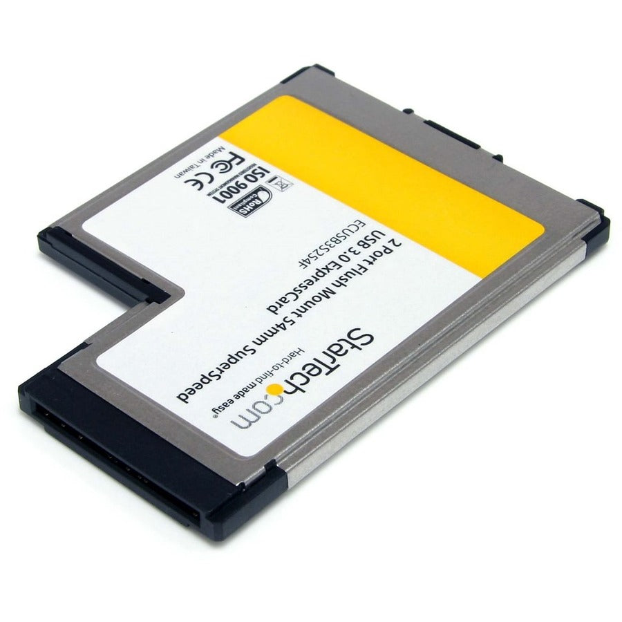 StarTech.com 2 Port Flush Mount ExpressCard 54mm SuperSpeed USB 3.0 Card Adapter