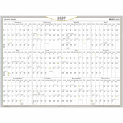 Large - Yearly - 12 Month - January 2026 to December 2026 - 18" x 24" Sheet Size - White Sheet - White - Laminate - Erasable, Self-adhesive, Dry Erase Surface, Reversible, Write on/Wipe off, Unruled Daily Block, Year Date Indicator - 1 Each