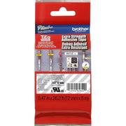 P-touch Industrial TZe Tape Cartridge, 1/2" Width, Permanent Adhesive, Direct Thermal/Thermal Transfer, Clear Polyethylene, Water Resistant, Laminated, High Durable, Abrasion/Chemical/Fade/Temperature/Solvent Resistant, 1 Each