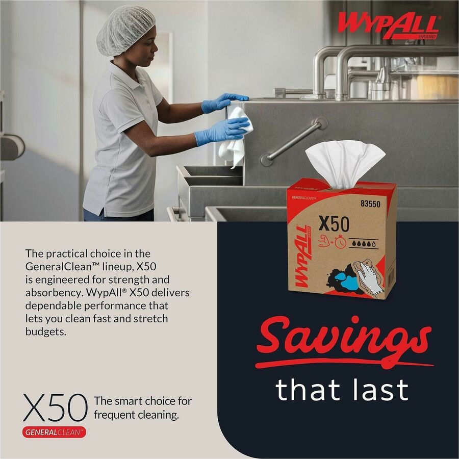 For Glass - 12.50" Length x 8.34" Width - White - 168/Box - 1 Carton