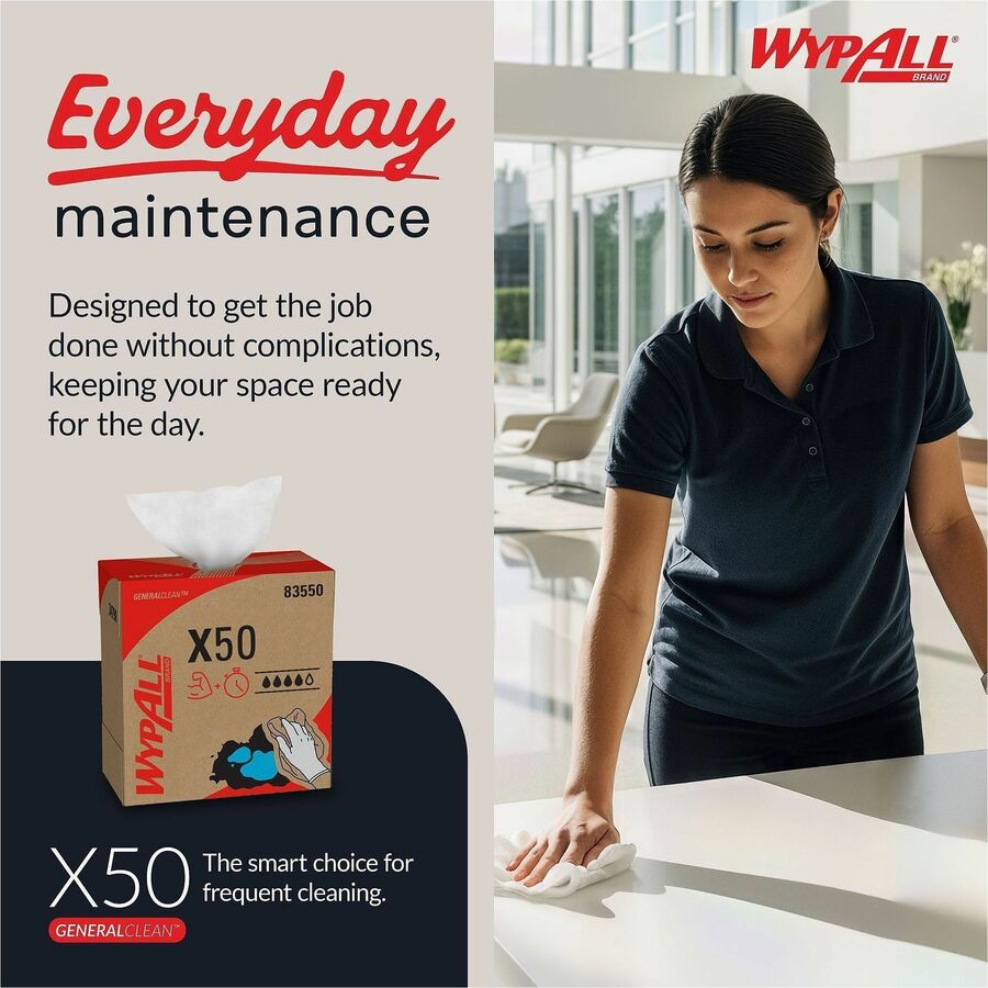 For Glass - 12.50" Length x 8.34" Width - White - 168/Box - 1 Carton