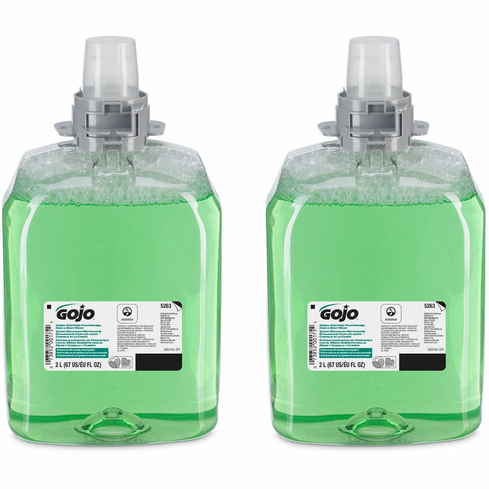 Cucumber Melon Scent - 2.11 quart - Hair, Hand, Body - Clear, Green - 2 / Carton