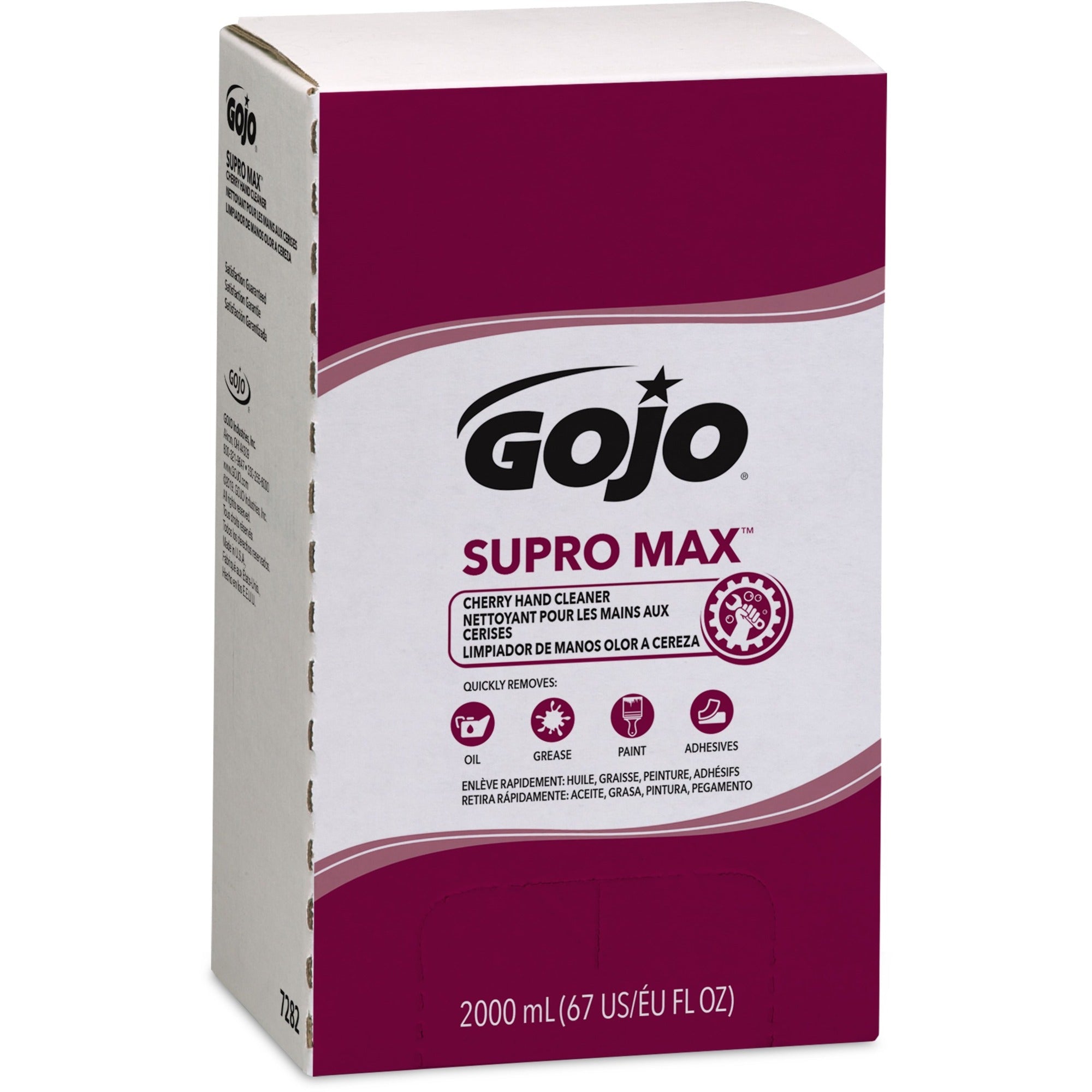 Gojo&reg; Supro Max Hand Cleaner - Cherry Scent - 2.11 quart - Adhesive Remover, Soil Remover - Hand - Tan - 1 Each