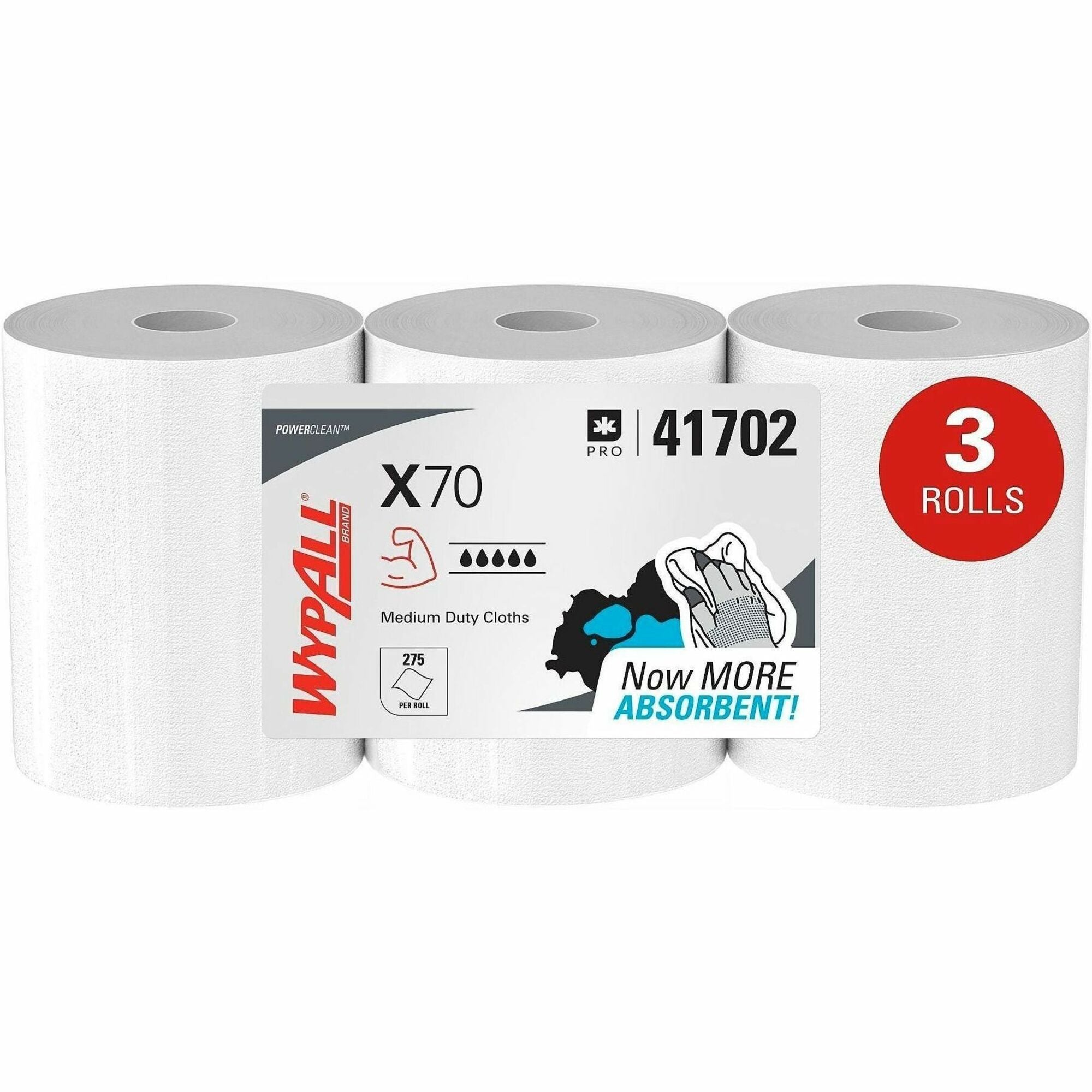 275 Sheets/Roll - White - Hydroknit, Pulp Fiber, Polypropylene - 3 / Carton