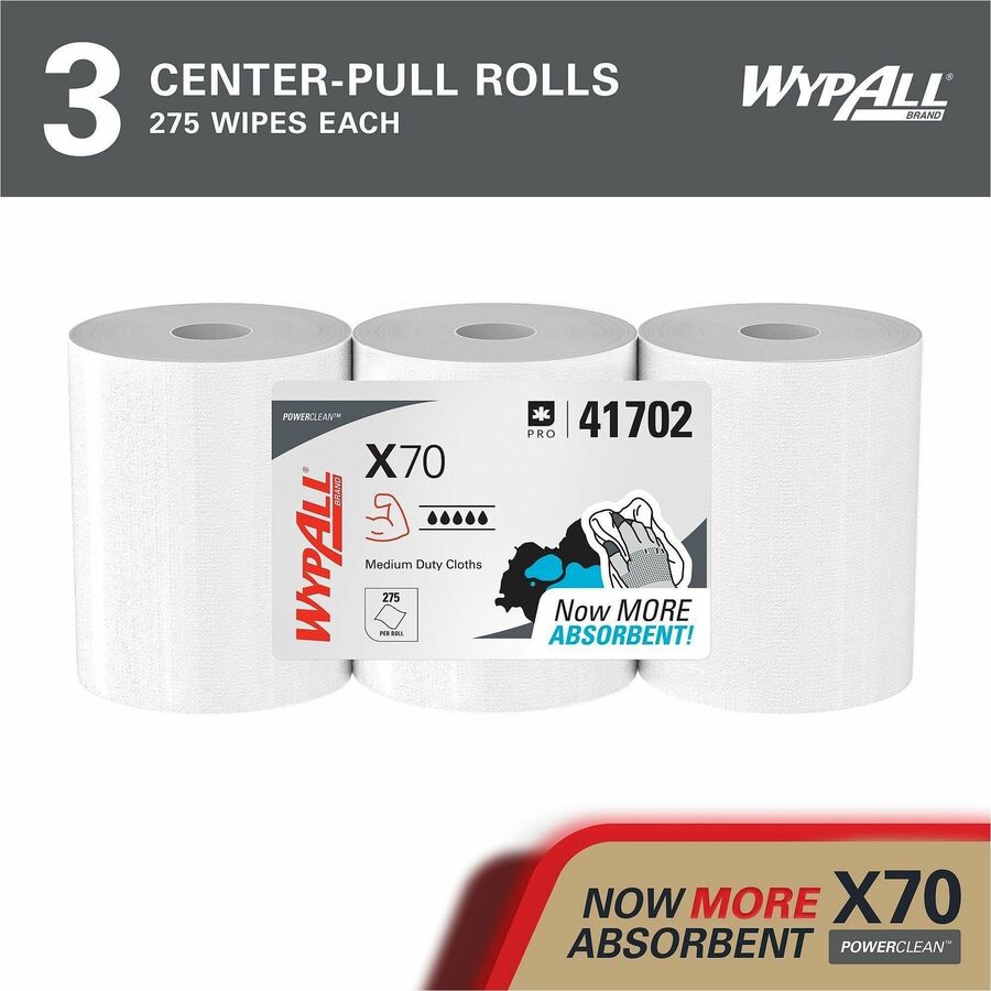 275 Sheets/Roll - White - Hydroknit, Pulp Fiber, Polypropylene - 3 / Carton