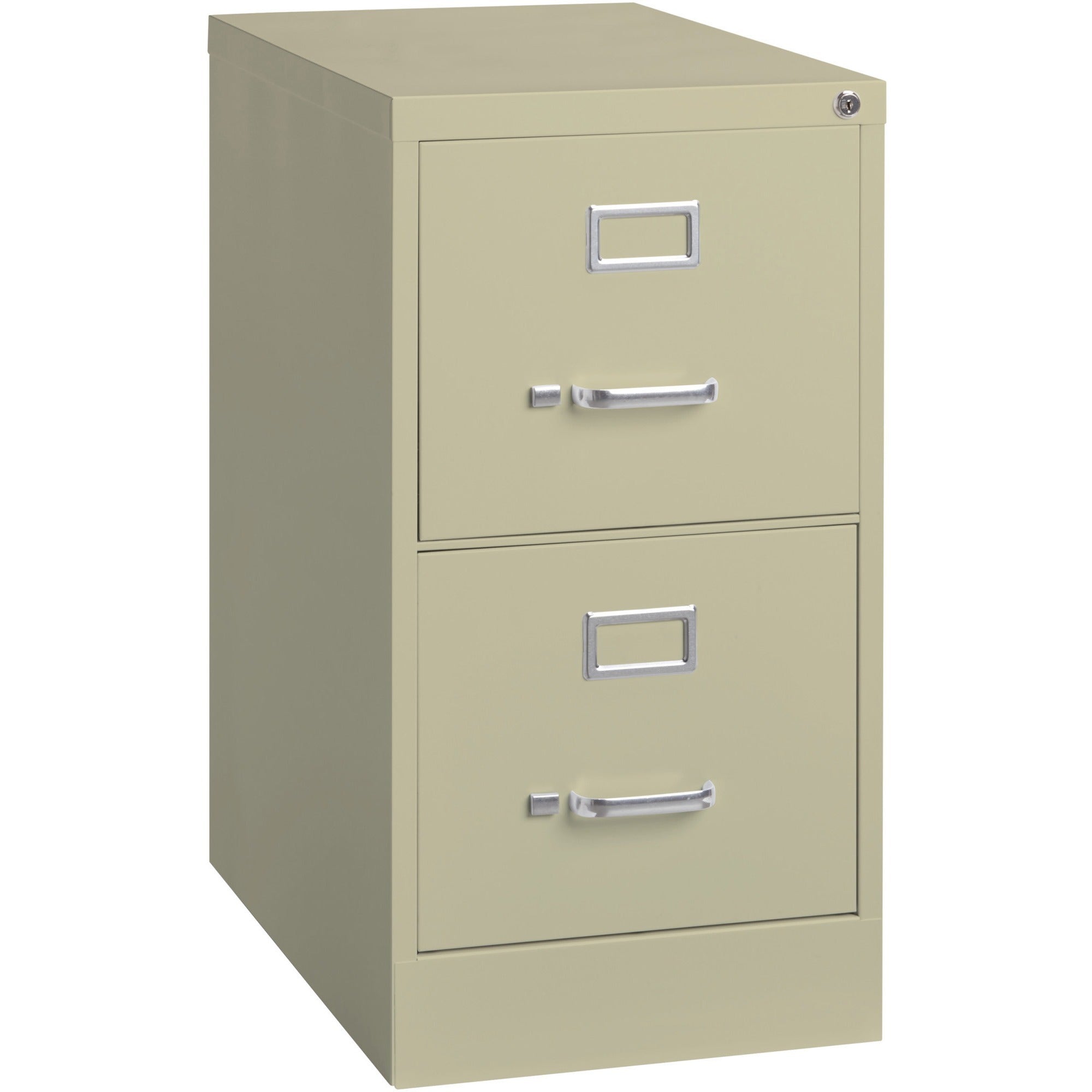 Lorell Fortress Series 22" Commercial-Grade Vertical File Cabinet - 15" Width x 22" Depth x 28.4" Height - 2 x Drawer(s) for File - Letter - Lockable, Ball-bearing Suspension - Putty - Steel - Recycled