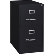 Lorell Fortress Series 22" Commercial-Grade Vertical File Cabinet - 15" Width x 22" Depth x 28.4" Height - 2 x Drawer(s) for File - Letter - Lockable, Ball-bearing Suspension - Black - Steel - Recycled