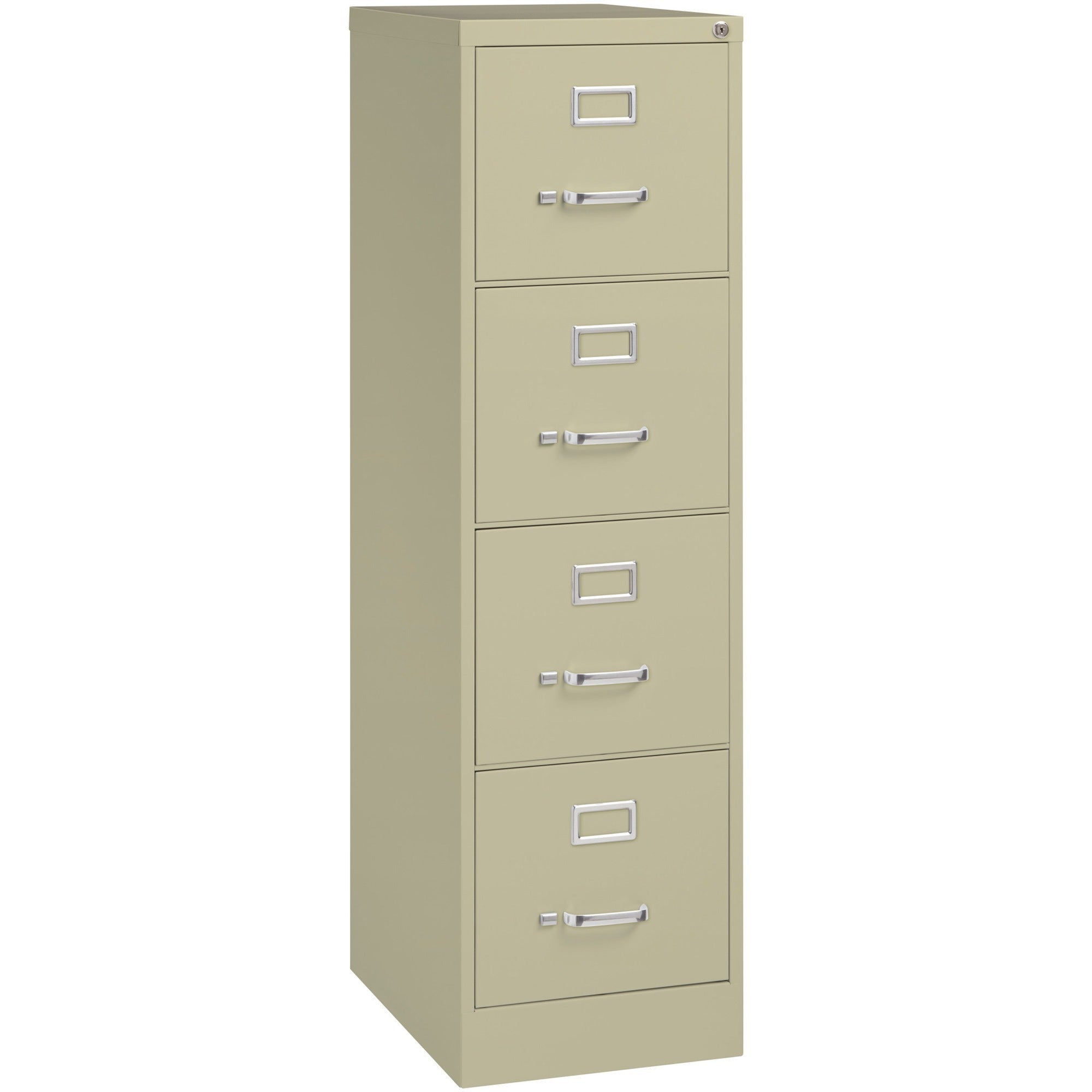 Lorell Fortress Series 22" Commercial-Grade Vertical File Cabinet - 15" Width x 22" Depth x 52" Height - 4 x Drawer(s) for File - Letter - Lockable, Ball-bearing Suspension - Putty - Steel - Recycled