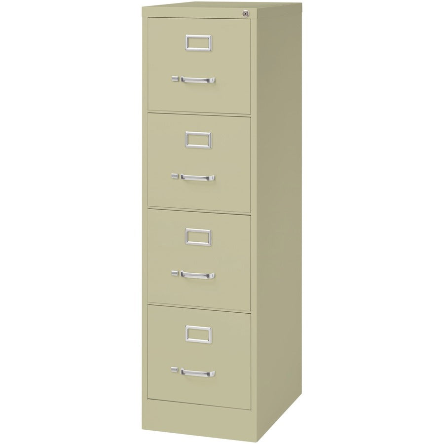 Lorell Fortress Series 22" Commercial-Grade Vertical File Cabinet - 15" Width x 22" Depth x 52" Height - 4 x Drawer(s) for File - Letter - Lockable, Ball-bearing Suspension - Putty - Steel - Recycled