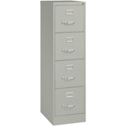 Lorell Fortress Series 22" Commercial-Grade Vertical File Cabinet - 15" Width x 22" Depth x 52" Height - 4 x Drawer(s) for File - Letter - Lockable, Ball-bearing Suspension - Light Gray - Steel - Recycled
