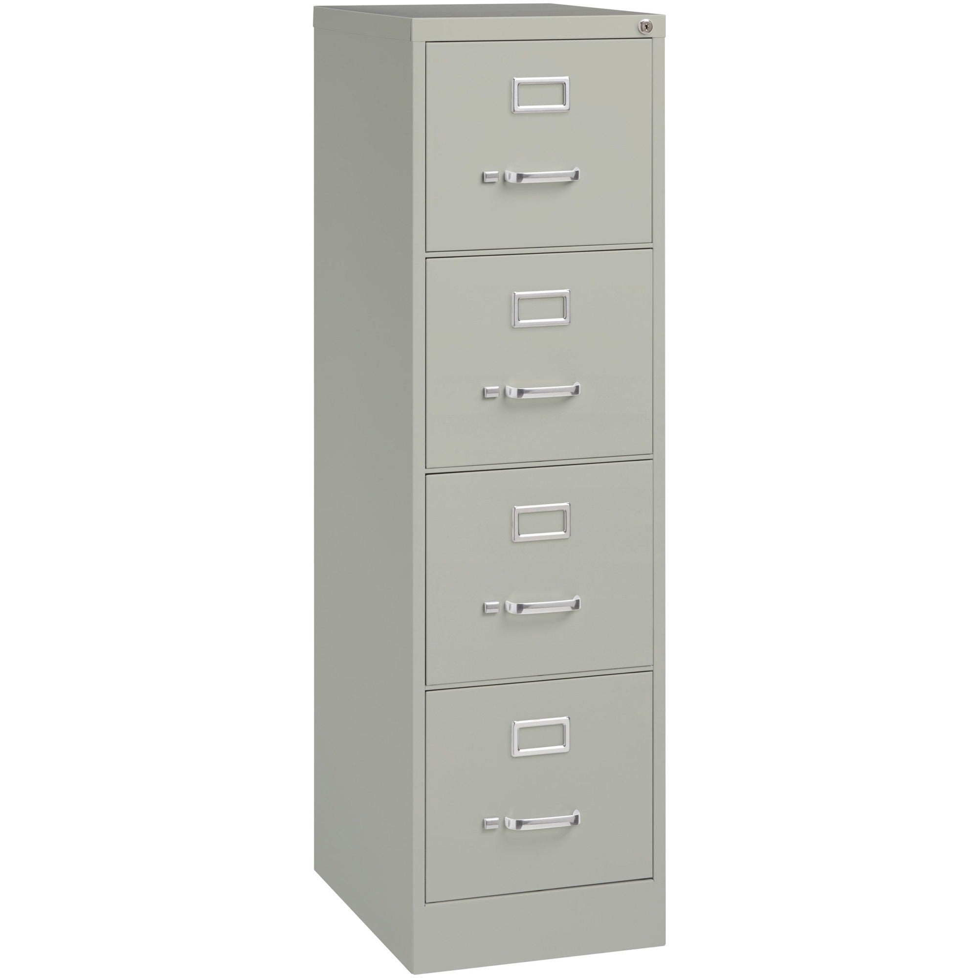 Lorell Fortress Series 22" Commercial-Grade Vertical File Cabinet - 15" Width x 22" Depth x 52" Height - 4 x Drawer(s) for File - Letter - Lockable, Ball-bearing Suspension - Light Gray - Steel - Recycled