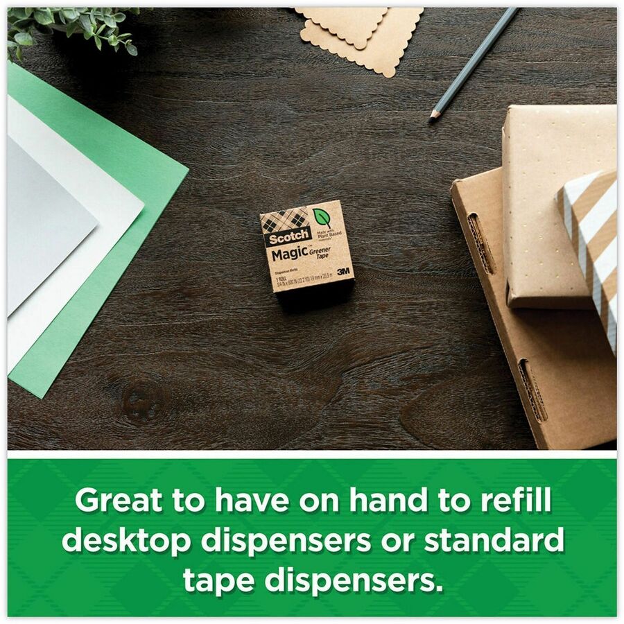 25 yd Length x 0.75" Width - 1" Core - Matte - Clear - Dispenser Included - Desktop Dispenser - For Multipurpose - 6 / Pack