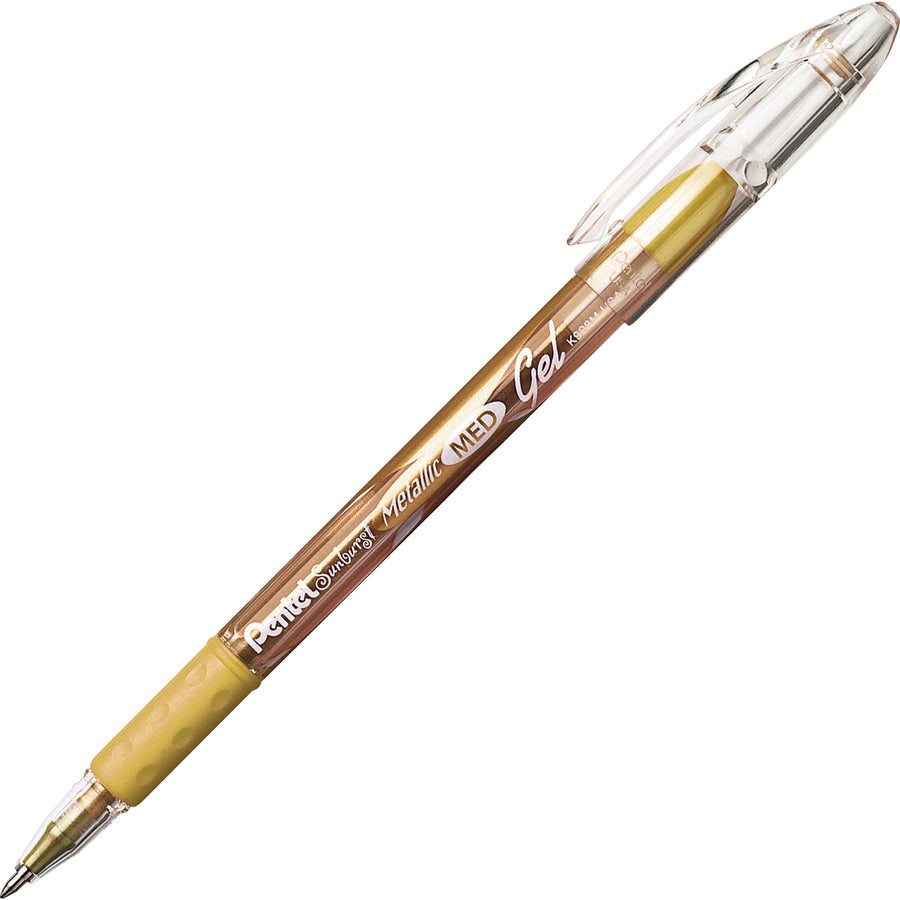 0.8 mm Medium Pen Point - Refillable - Gold, Silver Ink - Gel-based - 2 / Pack
