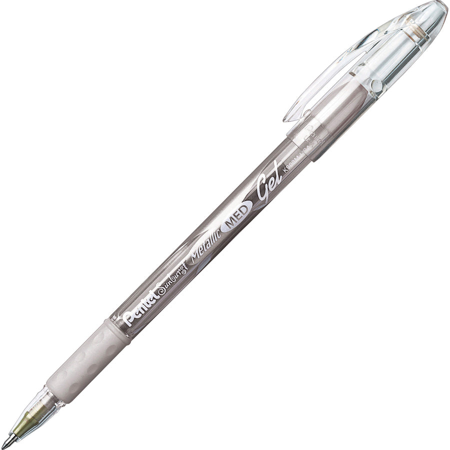 0.8 mm Medium Pen Point - Refillable - Gold, Silver Ink - Gel-based - 2 / Pack