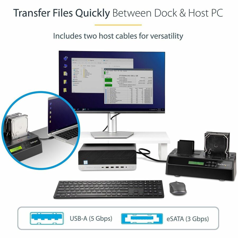 StarTech.com 4 Bay USB 3.0 eSATA to SATA Standalone 1:3 HDD Hard Drive Duplicator Dock