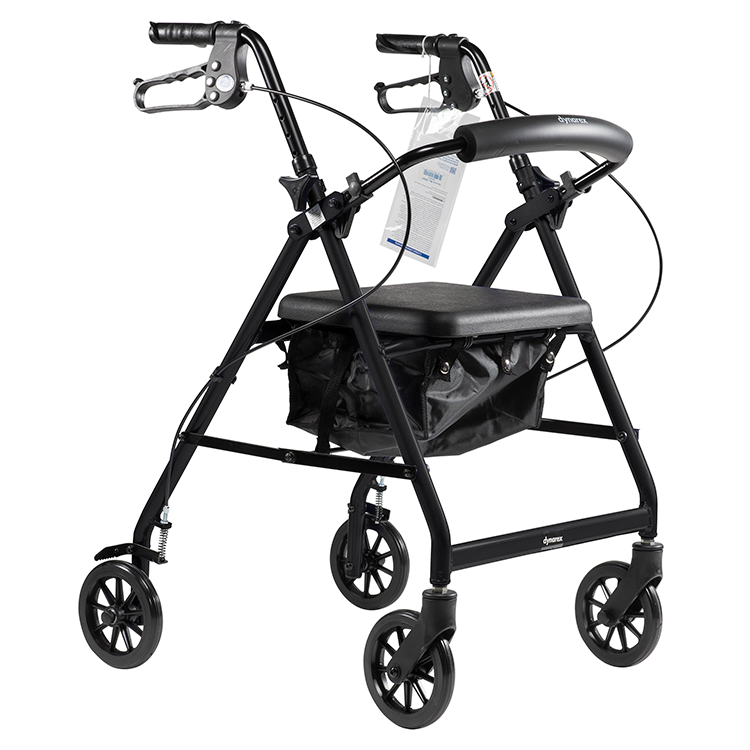 DynaGo Quad 6 - Aluminum Rollator, Black, 1 Quantity per Case