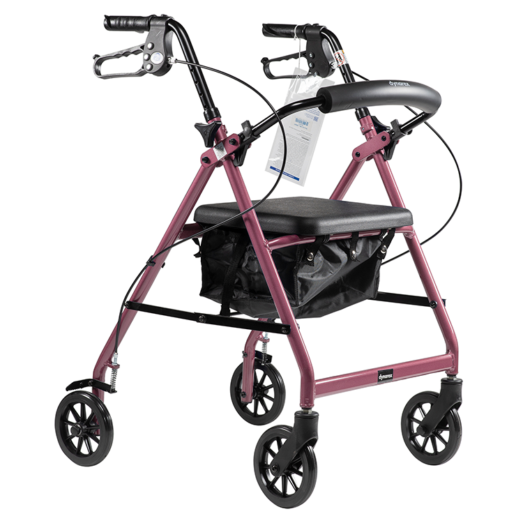 DynaGo Quad 6 - Aluminum Rollator, Pink, 1 Quantity per Case