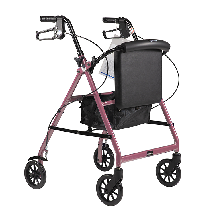 DynaGo Quad 6 - Aluminum Rollator, Pink, 1 Quantity per Case