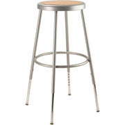 NPS® 25"-33" Height Adjustable Heavy Duty Steel Stool, Surface Color: Masonite Wood, Frame Color: Grey