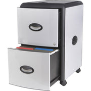 19" Width x 15" Depth x 23" Height - 2 x Drawer(s) for File - Letter - Vertical - Lockable - Black, Aluminum - Brushed Black, Brushed Silver - Polycarbonate, Galvanized Metal - Recycled - Assembly Required