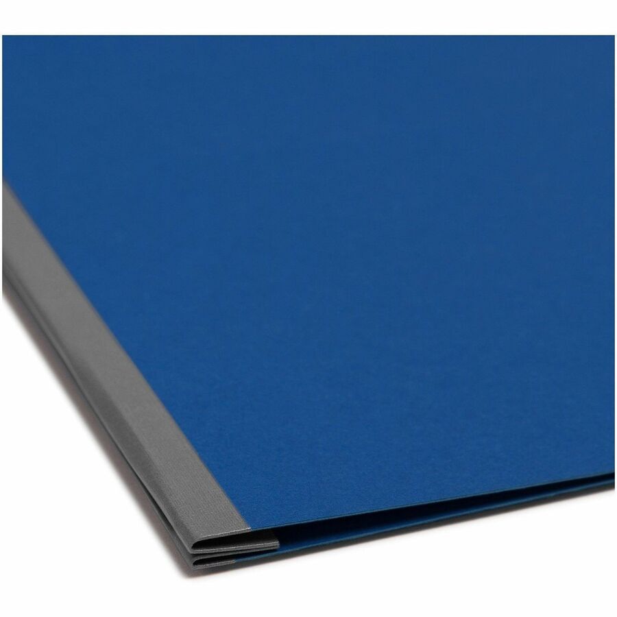 Smead Letter Recycled Fastener Folder - 8 1/2" x 11" - 3" Expansion - 1 Fastener(s) - 25 pt. - Pressboard - Dark Blue - Metal Compressor, Hinged - 100% Paper Recycled - 1 Each