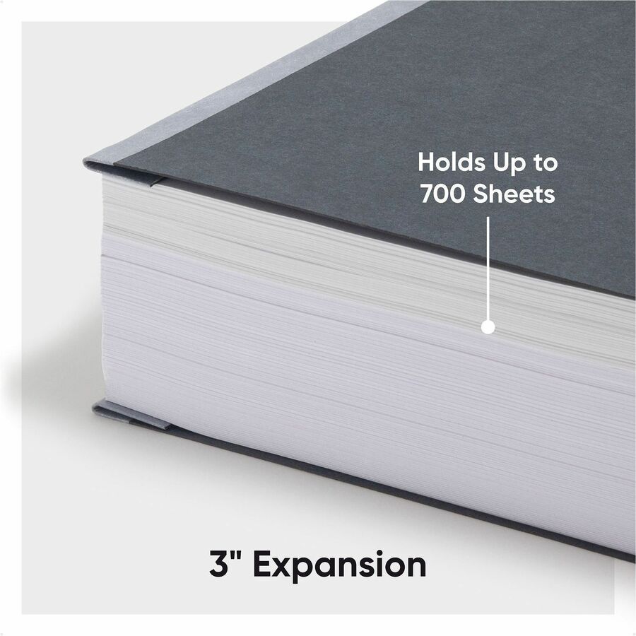 11" x 17" - 3" Expansion - 1 Fastener(s) - 25 pt. - Pressboard - Black - Metal Compressor, Hinged - 100% Paper Recycled - 1 Each